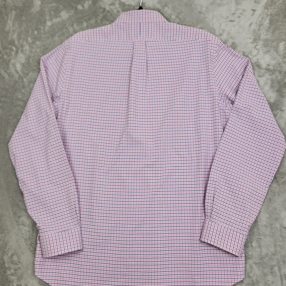 Polo Ralph Lauren Performance Shirt Pink Check Men's L Classic Fit Long Sleeve